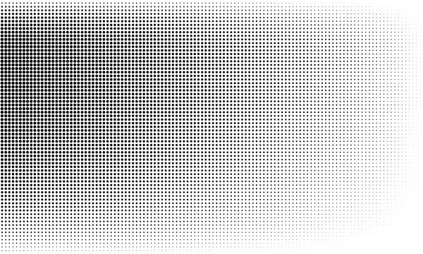 Retro halftone design showcasing a grid of tiny circles arranged to generate depth and shading.