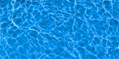 Blue clear water surface texture pattern for swimming pool or sea abstract background