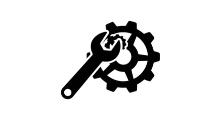 Obraz premium Gear and wrench vector illustration for technical or engineering concepts