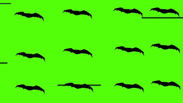 Pattern of black mustaches and lines on a bright green background creating a unique design art
