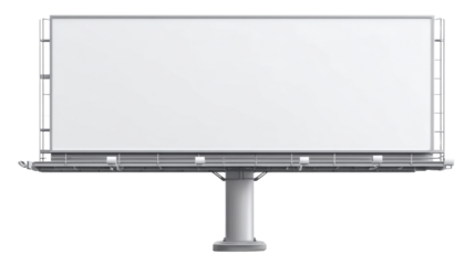 Large blank outdoor billboard mockup for advertising, marketing promotion, brand messaging display and commercial signage presentation template on white background