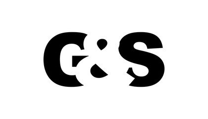 GS logo design in bold style. Black white identity symbol. Modern typography emblem. Corporate branding icon.