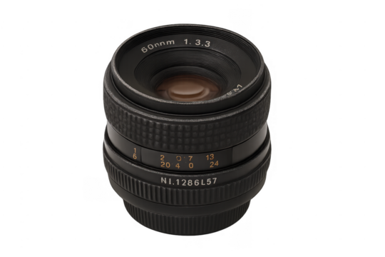 Camera lens for professional photography equipment transparent background