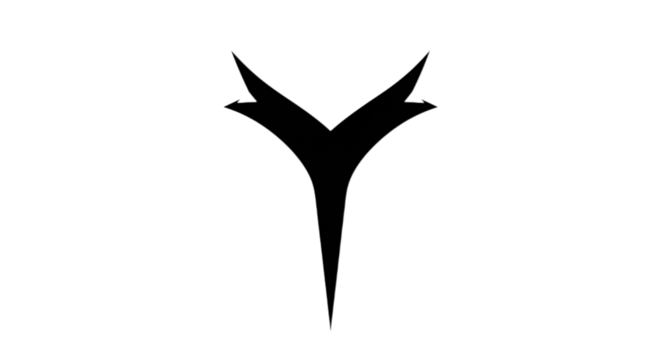 Sleek abstract logo element with sharp lines and modern style for brand identity or creative design projects