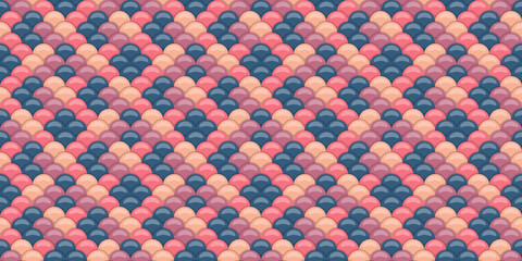Abstract seamless pattern of overlapping pastel scales.  Perfect for textile design, website backgrounds, or vibrant branding. This image evokes feelings of serenity and sophistication.