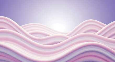 Undulating pastel hills against a soft lavender sky create a soothing atmosphere