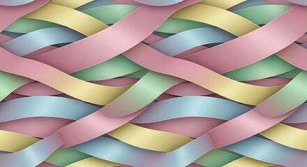 Obraz premium Intertwined pastel ribbons creating an abstract textured background