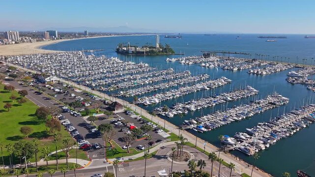 aerial view of Long Beach, California