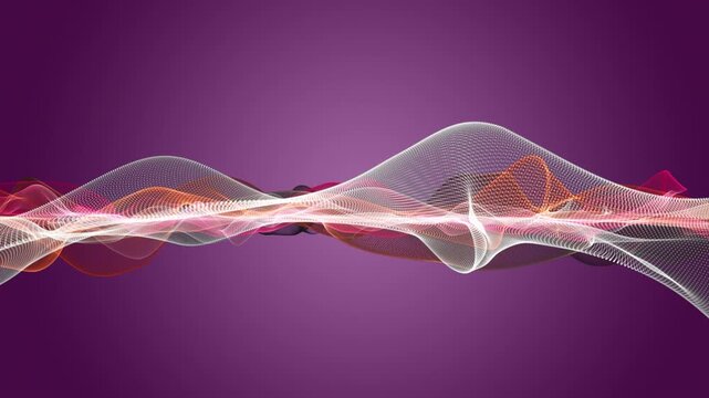 Fantastic video animation with particle wave object in slow motion, 4096x2304 loop 4K