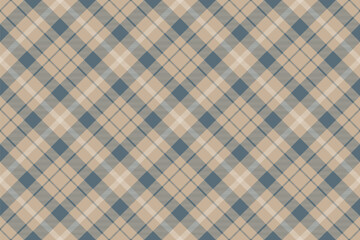 Classic tartan pattern in muted tones of beige and blue. Ideal for backgrounds, textiles, and design projects seeking a timeless, refined aesthetic. Versatile texture.