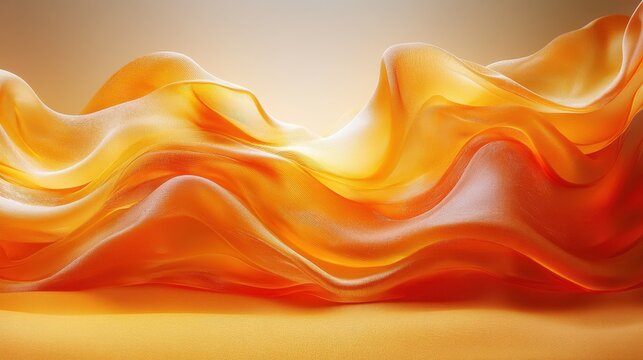 Abstract image featuring swirling orange waves against a textured background. Evokes a sense of movement, energy, and fluidity. Suitable for creative projects, design, and abstract art.