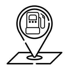 Direction to the gas station location on the map