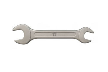 Silver wrench spanner 17 tool for repair and maintenance