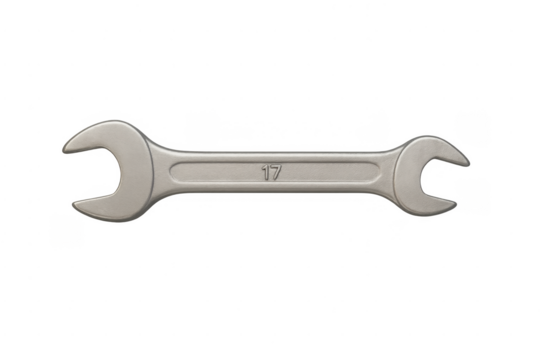Silver wrench spanner 17 tool for repair and maintenance