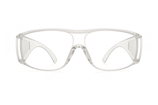 Clear plastic safety glasses providing eye protection at work - Powered by Adobe