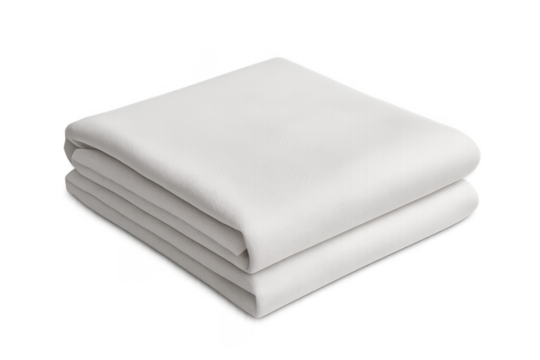 White folded fabric sheets clean bed linen
