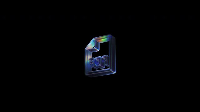 Rotating pdf file icon on black background