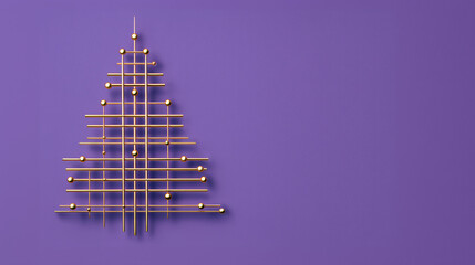 Minimalist Geometric Christmas Tree on Lavender Textured Background