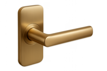 Satin brass door handle creating sleek interior hardware