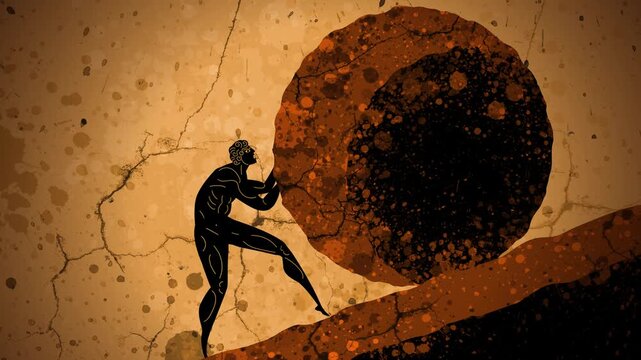 sisyphus pushing the rock in greek myth