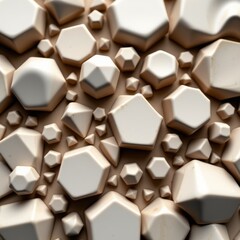 Fototapeta premium Abstract White Geometric Shapes with Shadow Play