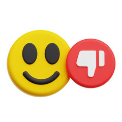 Bad Happy Emoji 3D Icon Isolated On The Transparent Background