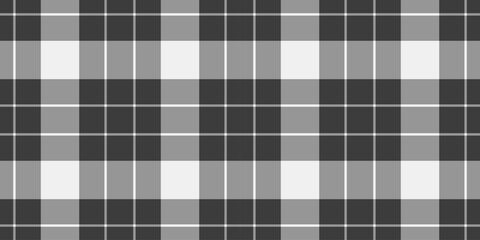 Monochrome plaid pattern with intersecting lines forming squares. Versatile backdrop for textiles, fashion, or modern design projects. Ideal for seamless textures and backgrounds.