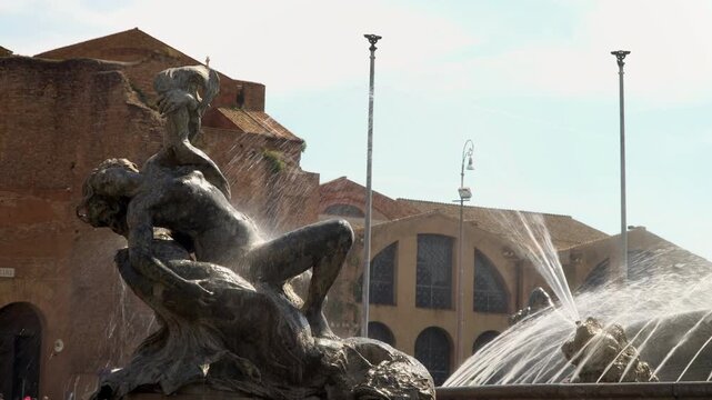 The Fountain of the Naiads located on the Viminal Hill in Rome, Italy.