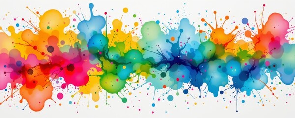 Vibrant Abstract Paint Splashes and Drips Design