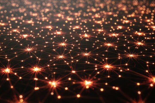 Grid of glowing dots forming a stylized minimal firework pattern.