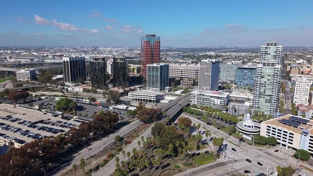 aerial view of Long Beach, California