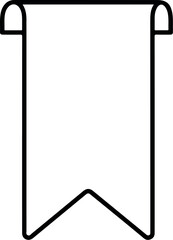Simple black outline of a vertical hanging banner ribbon.