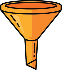 Stylized orange kitchen funnel vector art illustration.