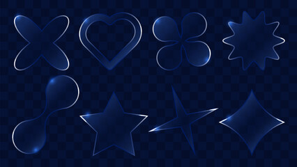 Glassmorphism Design Transparent Glass UI Trend. Element showcasing clarity shiny effect and blur Ideal for web design marketing and digital interfaces. Vector illustration.