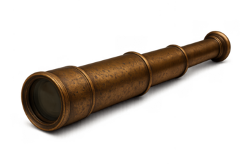 Vintage brass spyglass telescope for exploration and discovery