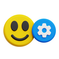 Fototapeta premium Setting Happy Emoji 3D Icon Isolated On The Transparent Background