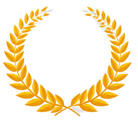 A golden laurel wreath design symbolizing achievement and victory.