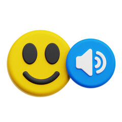 Volume Happy Emoji 3D Icon Isolated On The Transparent Background