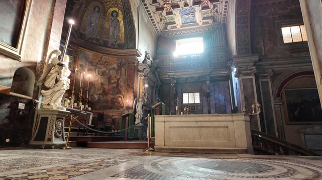 The central altar of Santa Francesca Romana in Rome, Italy