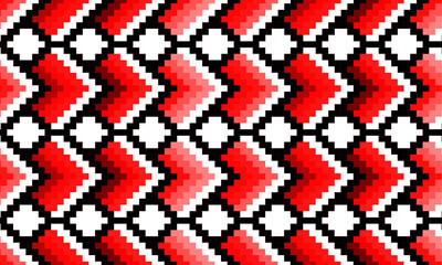 Abstract red pixel art geometric pattern background. horizontal pattern. digital pattern.