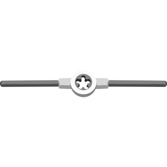Silver Metal Die Stock Tool with Circular Centerpiece on White Background