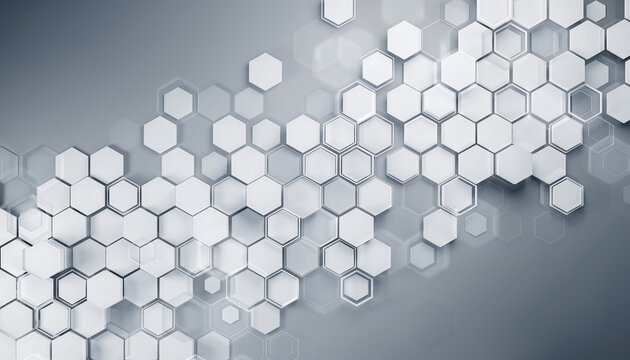 Futuristic Minimalism Abstract Hexagonal Bokeh Shapes