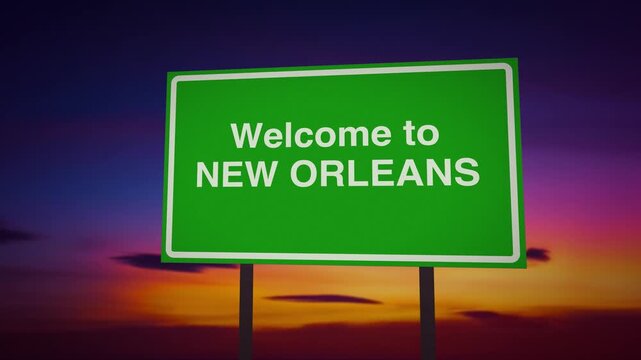 Bayou sunset illuminates lively New Orleans skyline at dusk