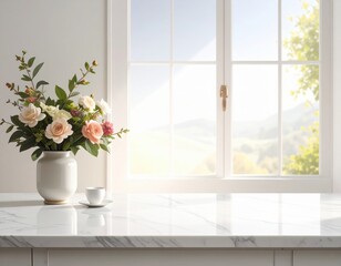 Softened interior counter shot with gentle fade white
