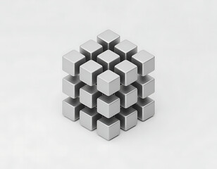 Cube network made of blocks connected to each other