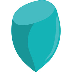 Teal Soft Makeup Sponge With Smooth Curves And A Glossy Finish Isolated On A Transparent Background Highlighting Its Shape And Texture