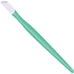 Single Mint Green Cotton Swab With White Tip On Transparent Background And No Background Elements