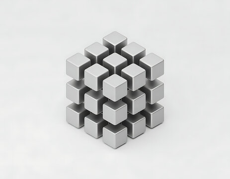 Cube network made of blocks connected to each other