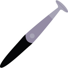 Stylized Illustration of a Digital Pen Tool with a Sleek Metallic Silver and Black Design on a Clean White Background Showing a Pointed Tip and a Cylindrical Grip Ideal for Graphic Design and Digital