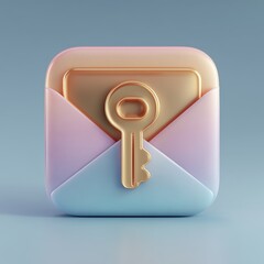 Colorful key and envelope icon symbolizing secure messaging and digital communication